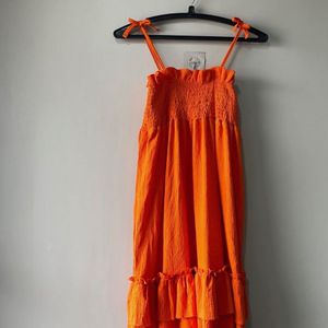 Orange Midi Dress