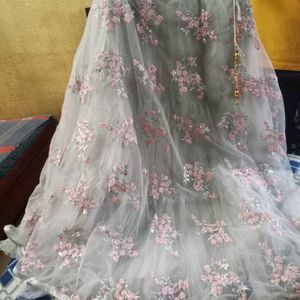 Net Lehanga Choli With Dupatta