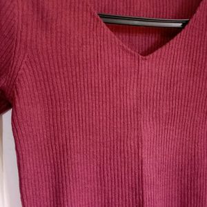 Maroon Sweater. Length: 22 Inches