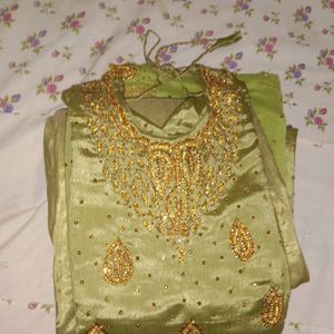 Mehndi Color Heavy Work Suit