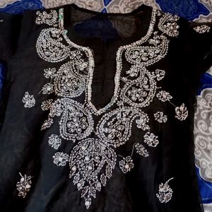 Black Chikankari Kurti