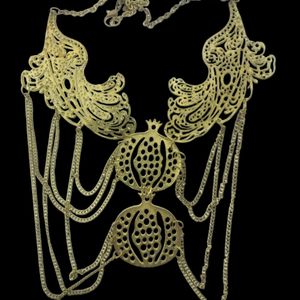 Gold Filigree Chained Necklace