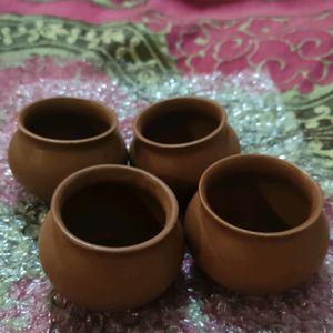 Cute Little Matka Cups (Ceramic)- (Set Of 4)