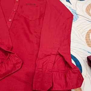 Dark Red Party Wear Shirt [L Size]