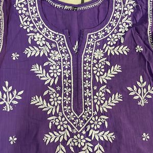 Purple Chikankari Kurta