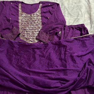 Purple Suit And Kurta Set