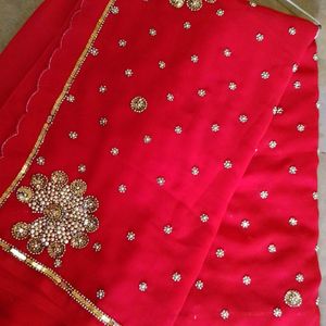 Heavy Red Saree For New Bride