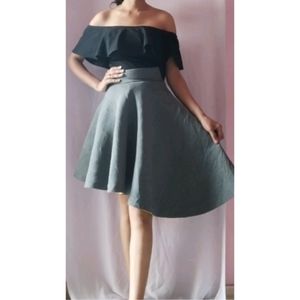 Beautiful Grey Frock Flared Skirt