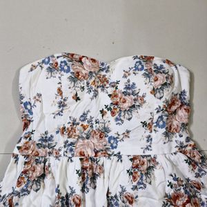 Padded Tube Floral Mini Dress