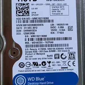 Western Digital 1TB Internal Hard Drive WD10EZEX