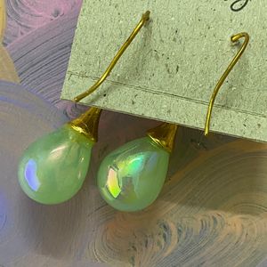 Pastel Green Drop Earrings