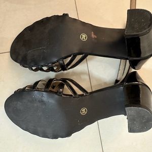 Black Summer Heel Sandals