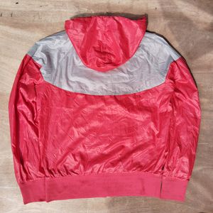 Nike Red And White Zipper Jacket