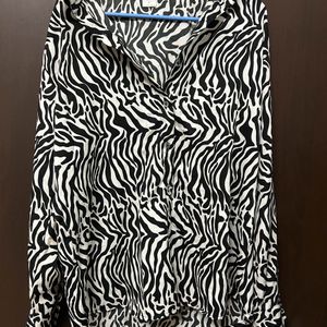 Zebra Print Oversised Shirt