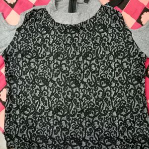 Black And Grey Casual Top