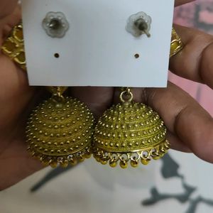 Beautiful Yellow Triangle Jhumkas