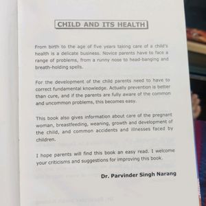 Child And It's Health Book By Dr. Parvinder Singh Narang