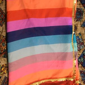 Multicolored Striped Saree 👌👌new