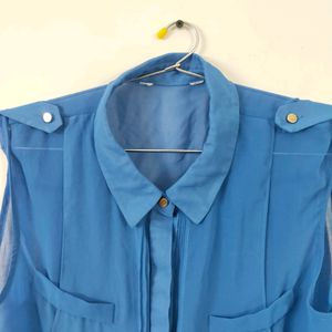 Korean imported blue shirt top