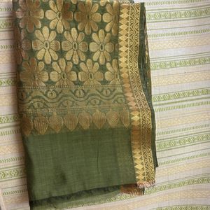 Olive Green Saree