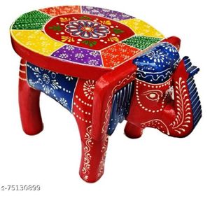 Pair Of Wooden Elephant Stand