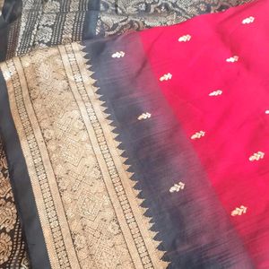 Pure Kanjieevaram Silk Saree Black & Maroon