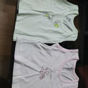 Baby's (0-1months) vests- set of 6