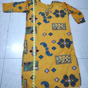 New Mustard Yellow XL Rayon Kurti