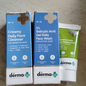 Combo Of 3 Derma Co Cleanser And Moisturizer