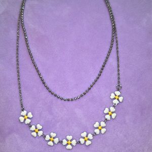 Double Chain Necklace (flower)