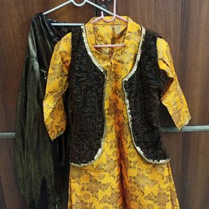 Copper And Yellow Patiala Suit