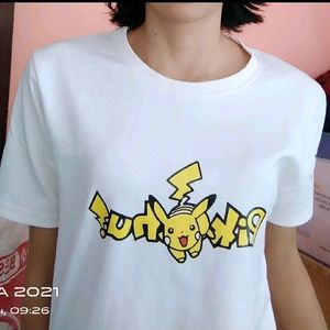 White Cute Picachu T Shirts