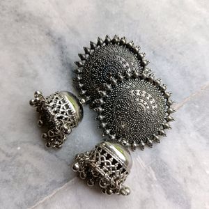 Combo Of 4 Beutiful Silver Studs Earings