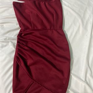 Maroon Classy Bodycon Dress