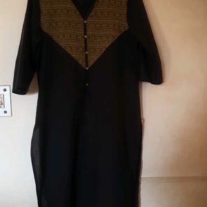 Aurelia Black Golden Kurta