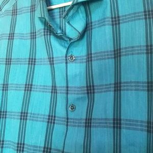 Cotton Blend Teal Colour Shirt (Almost New)