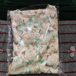 Cream Floral Printed Absolutely New kurti