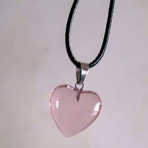 Y2k Glass Heart Pendant With Cord