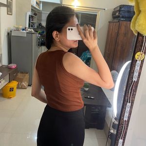 Brown Crop Top