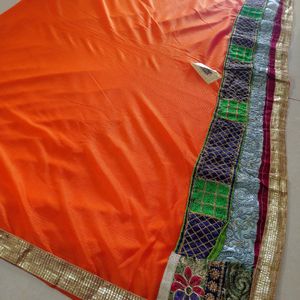 🤩New Festive Season 💥Orange Saree For Women🔥