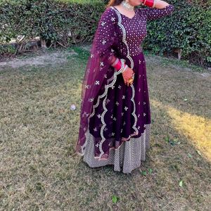 Lehnga Set Purpule Double Shaded