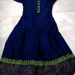 🔴anarkali Kurta For Women With Golden Dupatta