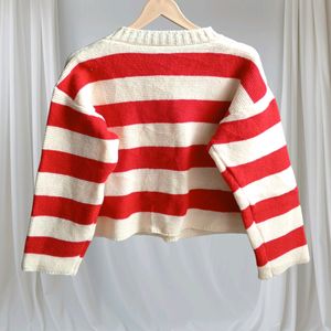 Striped Knitted Cardigan