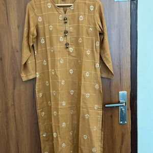 Brown Stylish Lurex Embroidery Kurta