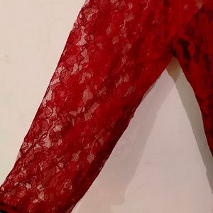 Women's Red Net Dress