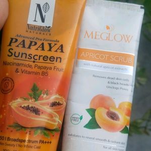 Papaya Sunscream And Apricut Scrub