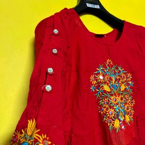 Red Kurta For Women