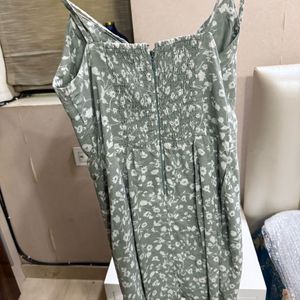 Floral Back Zipper Knot Dress