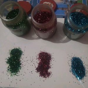 Three Colours Glitters For Decorating Cards, Art