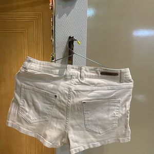 white denim shorts